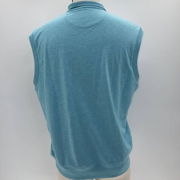 F&G Tech Old School Button Plack Golf Vest Turks Heather (Blue) - Large NWT - Picture 3 of 8